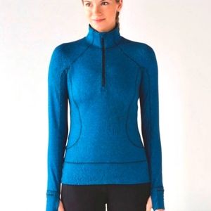 LULULEMON | Rush Hour 1/2 Zip Luon Spray Jaquard Shocking Blue &  Black, Sz 8